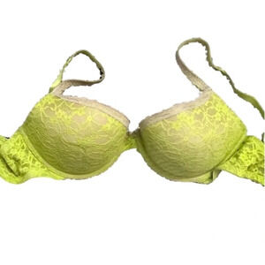 Aerie Vintage Neon Green Push Up Bra